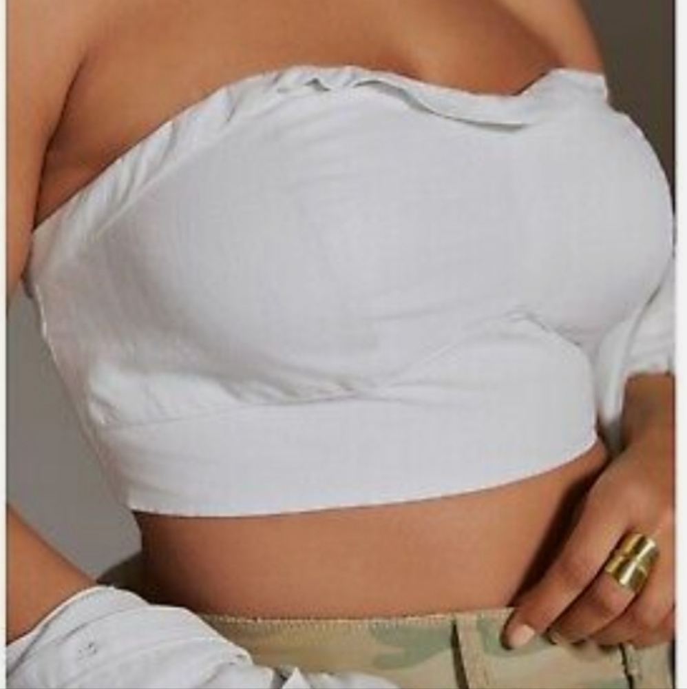 NWT Maeve for Anthropologie Linen Blend Bustier Crop Top